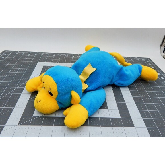 Ty Pillow Pals Swinger the Monkey Blue & Yellow Plush Stuffed Toy 1998 13 Inch - Picture 1 of 10